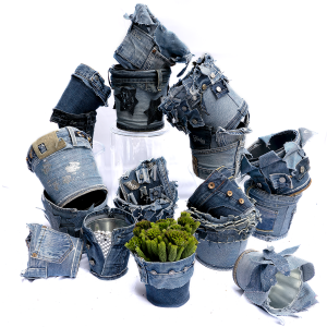 set de pots en jeans